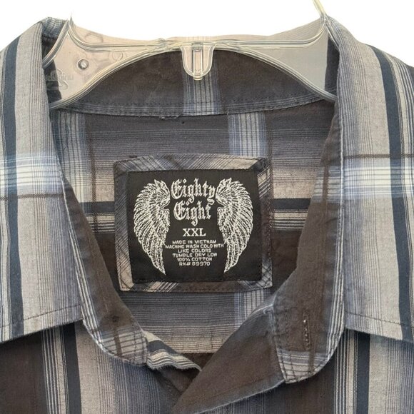 Eighty Eight Mens Plaid Casual Button Down Long Sleeve Shirt - Size XXL - Picture 7 of 9